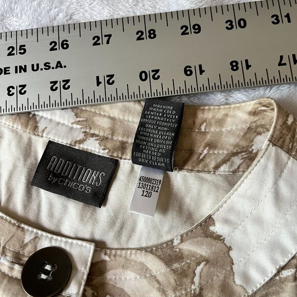 Chico's Additions Womens Beige Floral Button-Front Lightweight Jacket Size 1 - Picture 8 of 8
